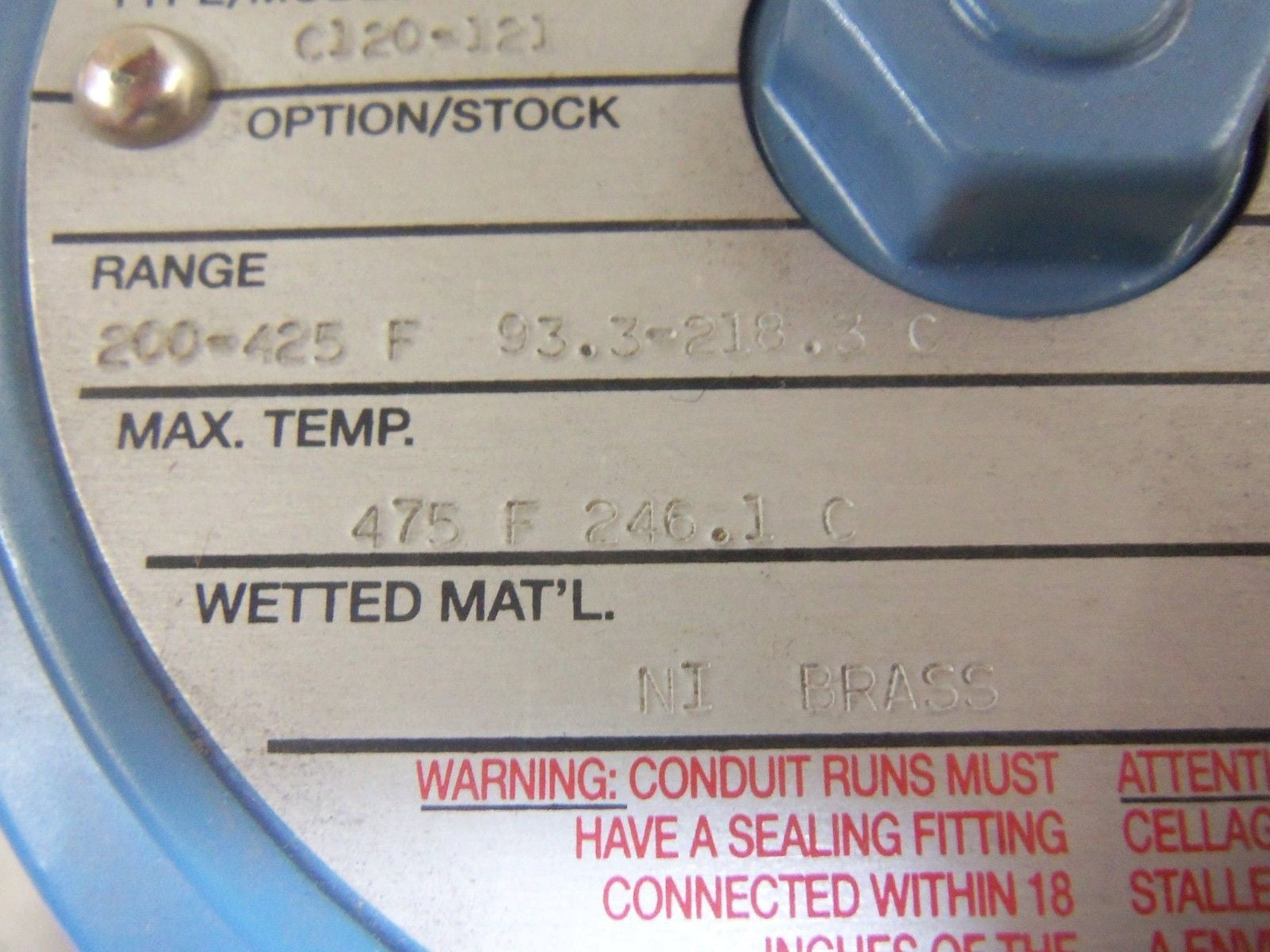 UNITED ELECTRIC C120-121 THERMOSTAT *NEW IN BOX*