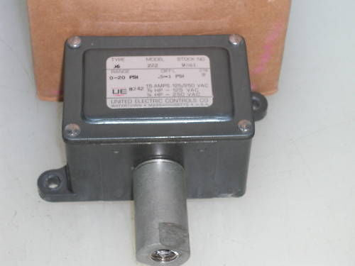 UNITED ELECTRIC J6-222 PRESSURE SWITCH *USED*