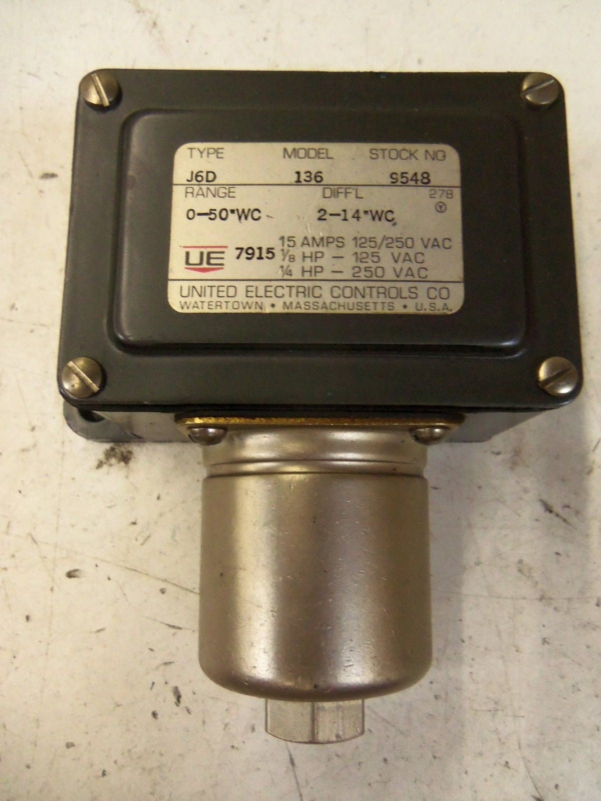 UNITED ELECTRIC J6D-136-9548 *USED*