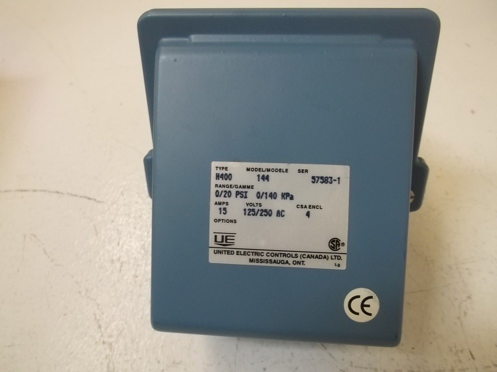 UNITED ELECTRIC H400-144 15AMPS *NEW IN BOX*