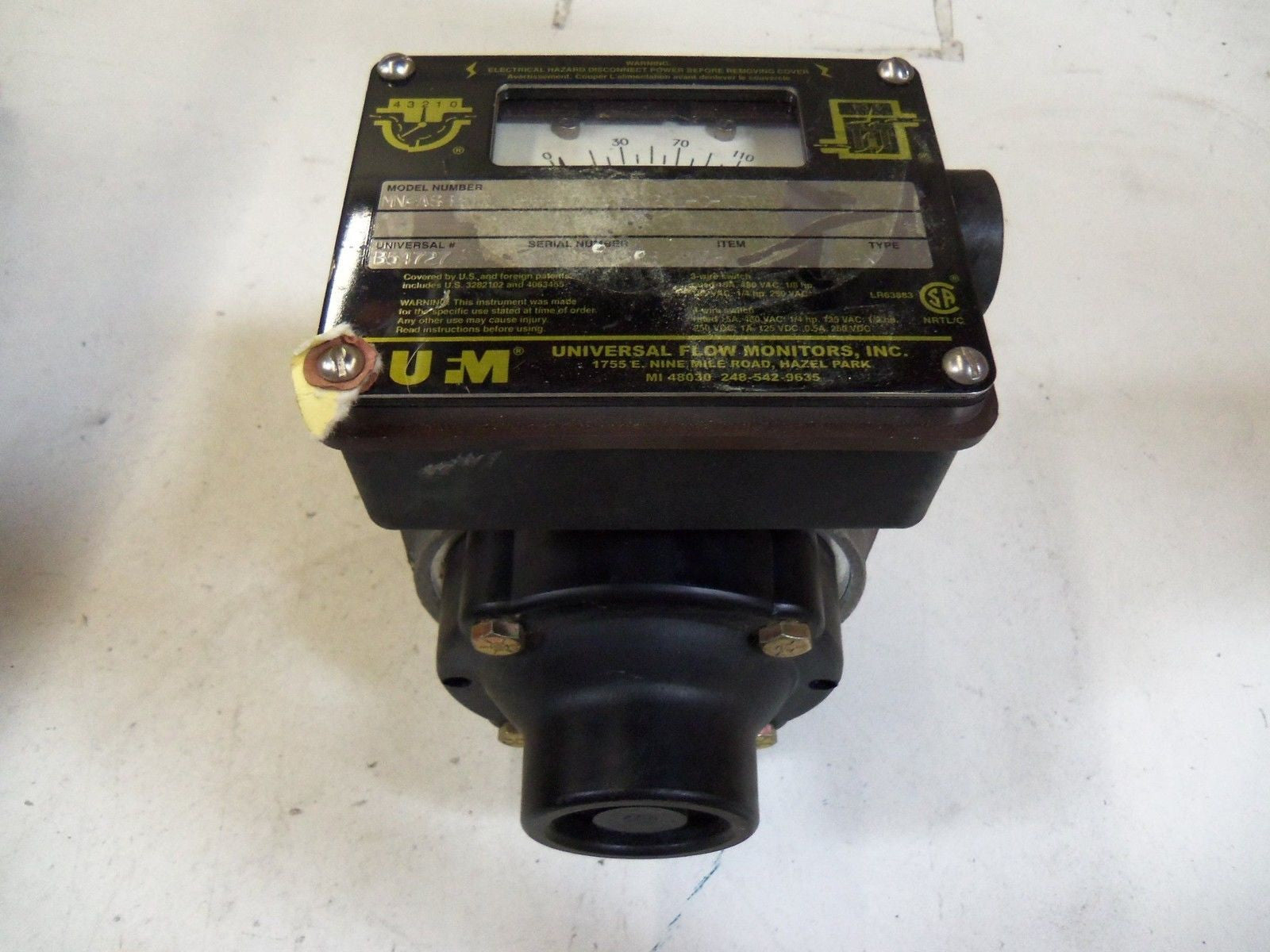 UNIVERSAL FLOW MONITORS, INC. MN-ASB30GLM-3-300V.9-A2XL-C-Z67 *USED*