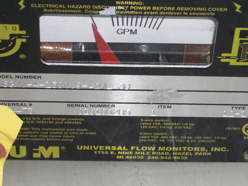 UNIVERSAL FLOW MONITOR 06GMV-4-150V.9-A2NL-3D *USED*