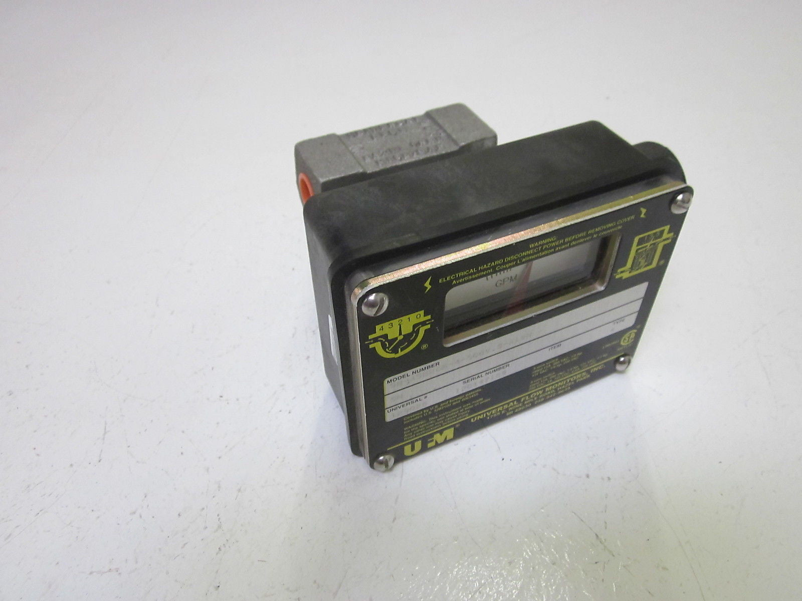 UNIVERSAL FLOW MONITORS SN-ASB2GM-4-500V.9-A1WR FLOW METER *USED*