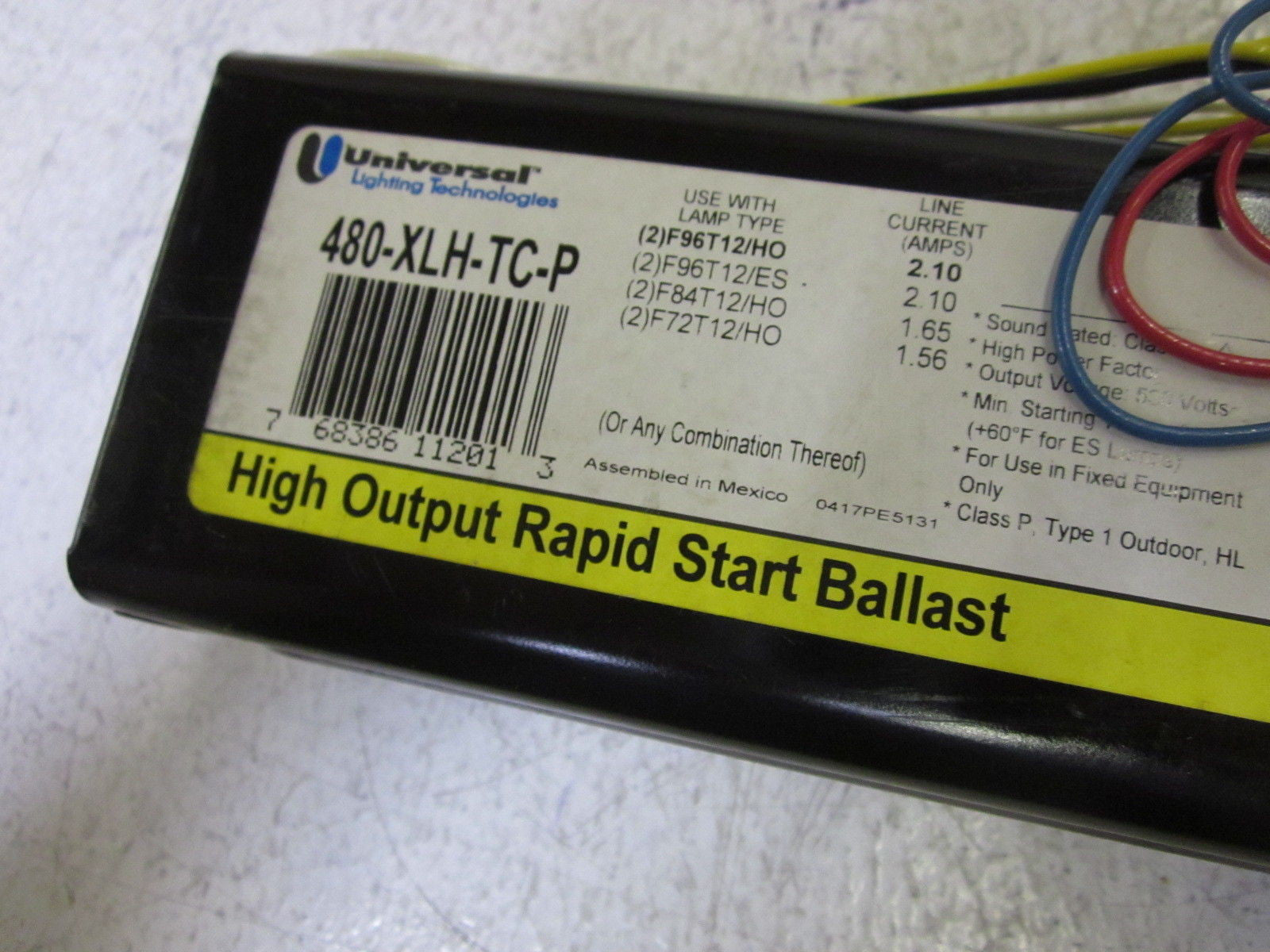 UNIVERSAL LIGHTING TECHNOLOGIES 480XLHTCP000I MAGNETIC BALLAST120V*NEW IN BOX*
