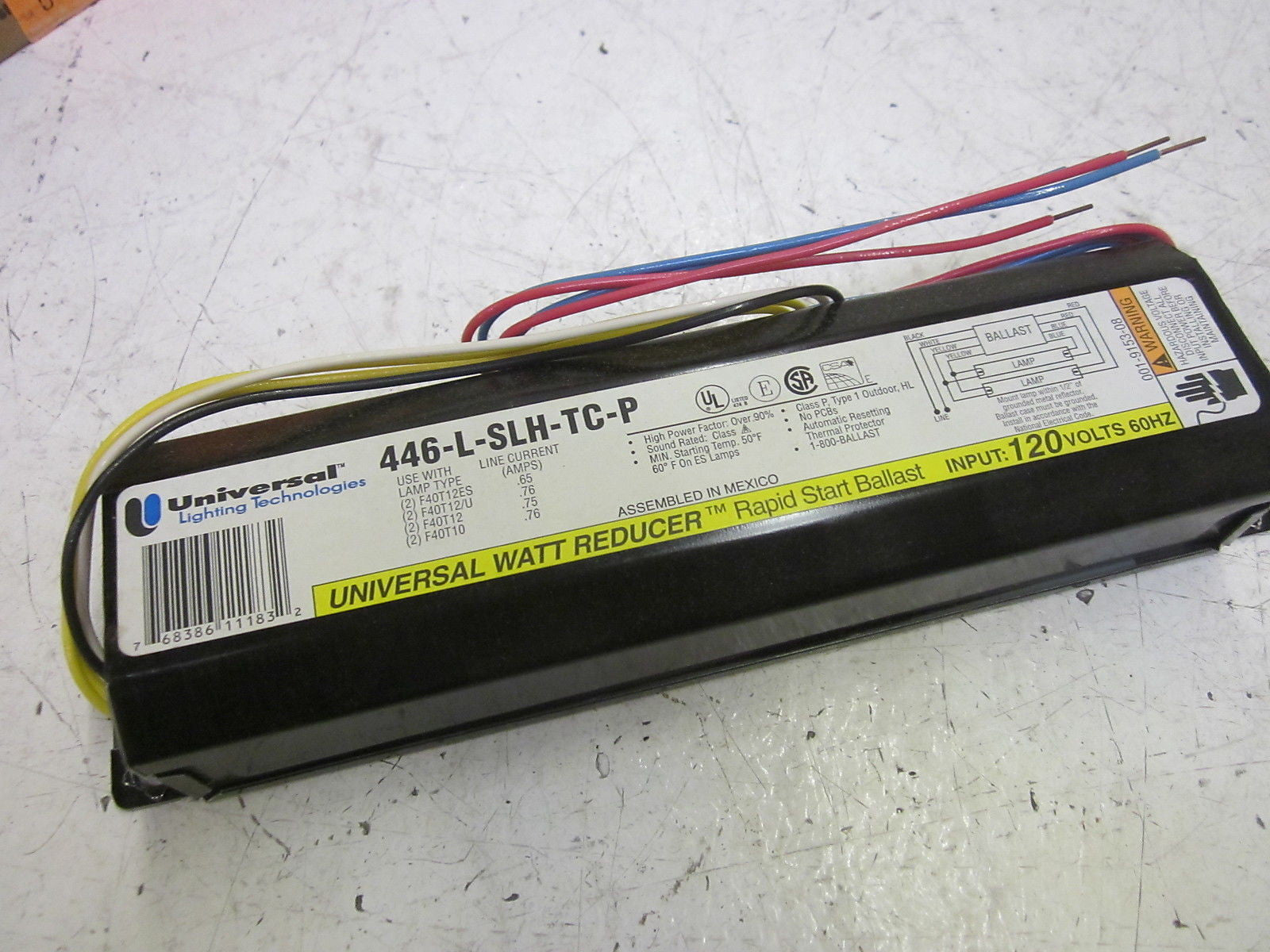 UNIVERSAL LIGHTING TECH.446LSLHTCP000I MAGNETIC BALLAST 120V *NEW IN BOX*