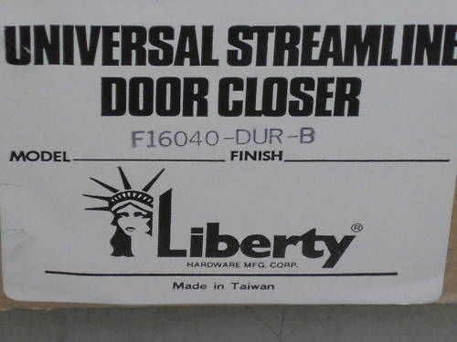 UNIVERSAL F16040-DUR-B STREAMLINE DOOR CLOSER *NEW IN BOX*