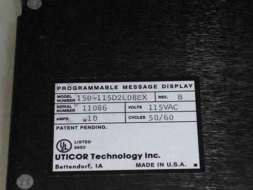 UTICOR  DISPLAY 150-115D2L08EX *NEW NO BOX*