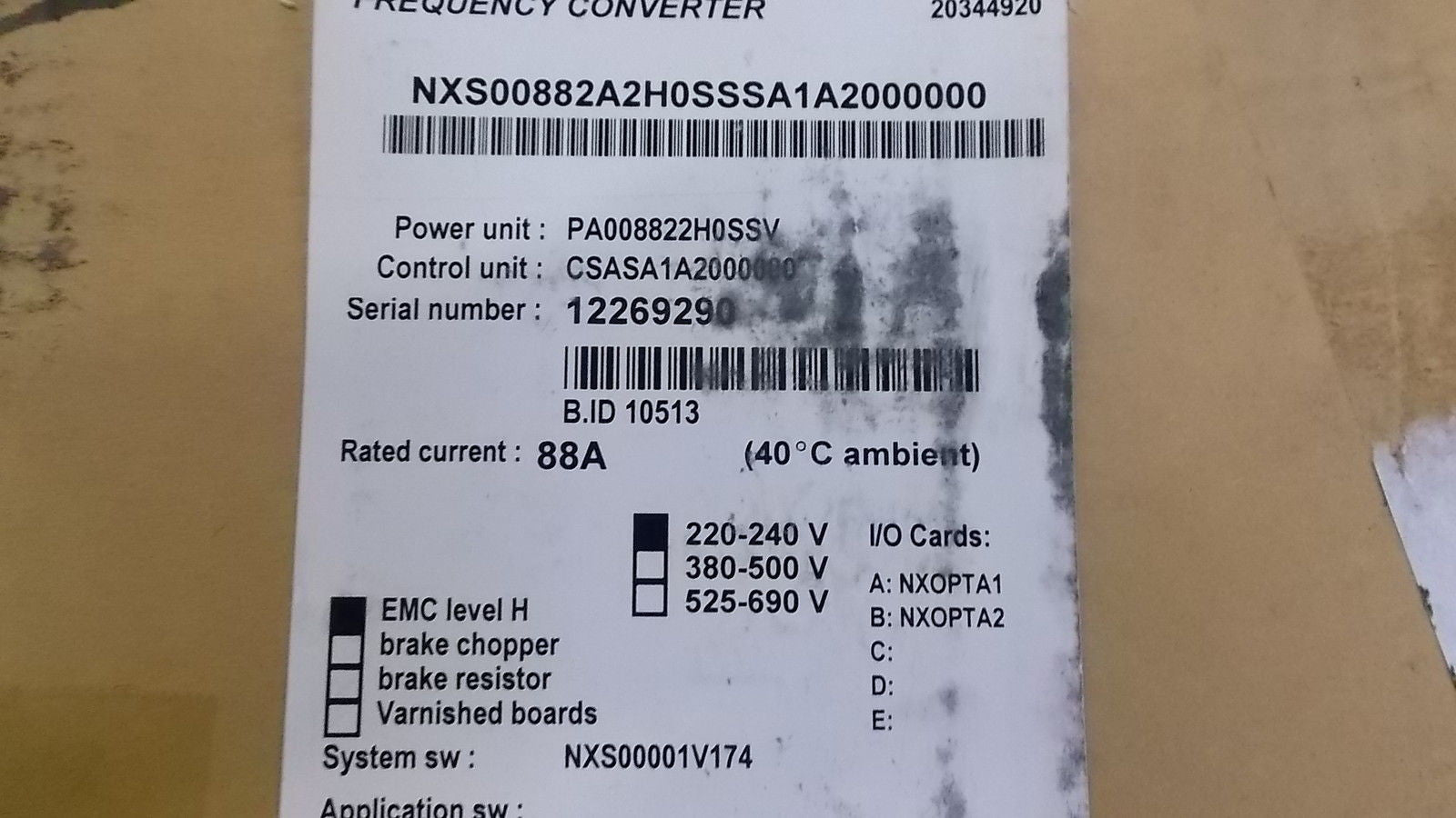 VACON NSX00882A2H0SSSA1A2000000 AC DRIVE *NEW IN BOX*