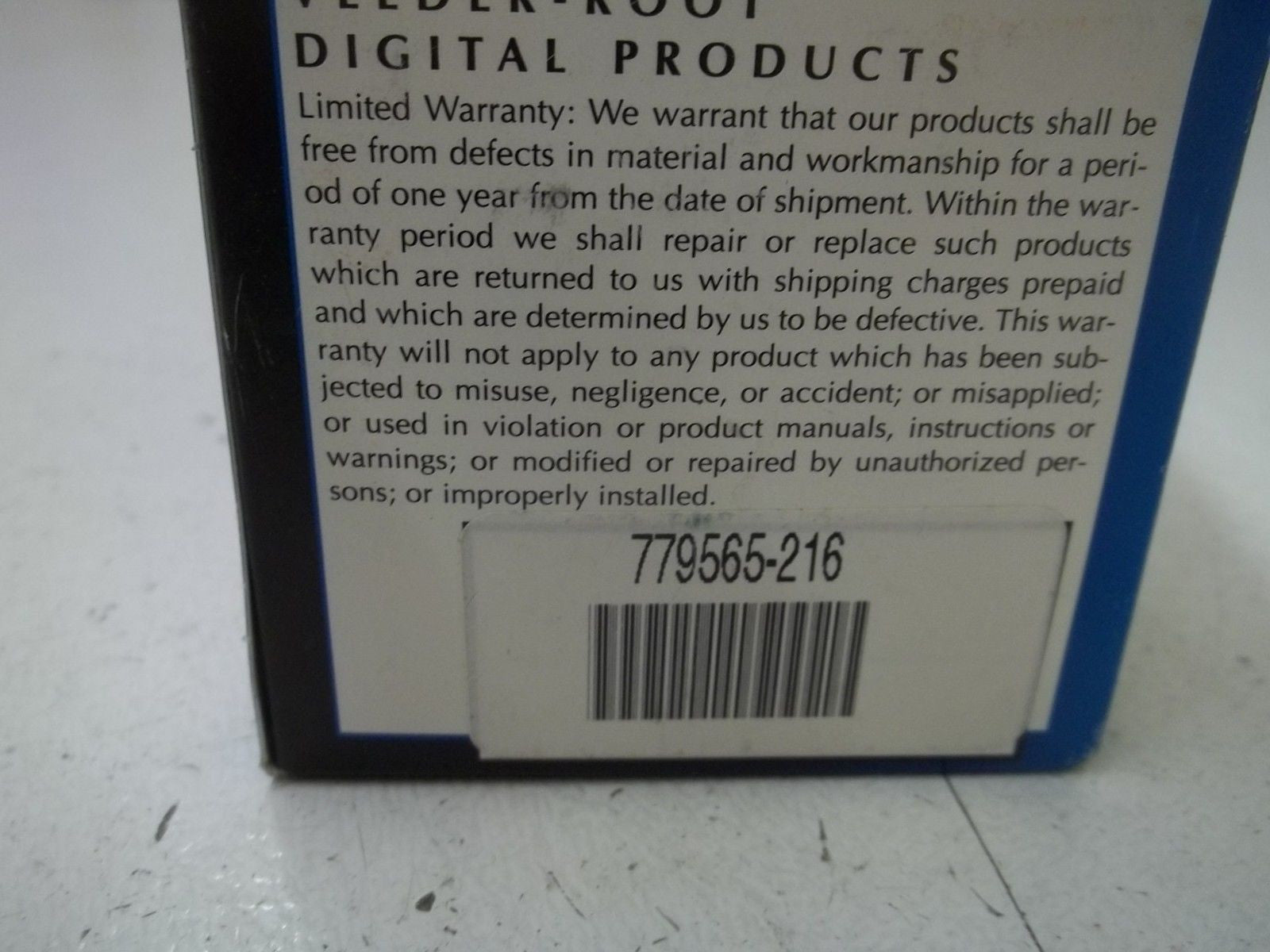 VEEDER-ROOT 779565-216 TOTAL HOUR METER *NEW IN BOX*