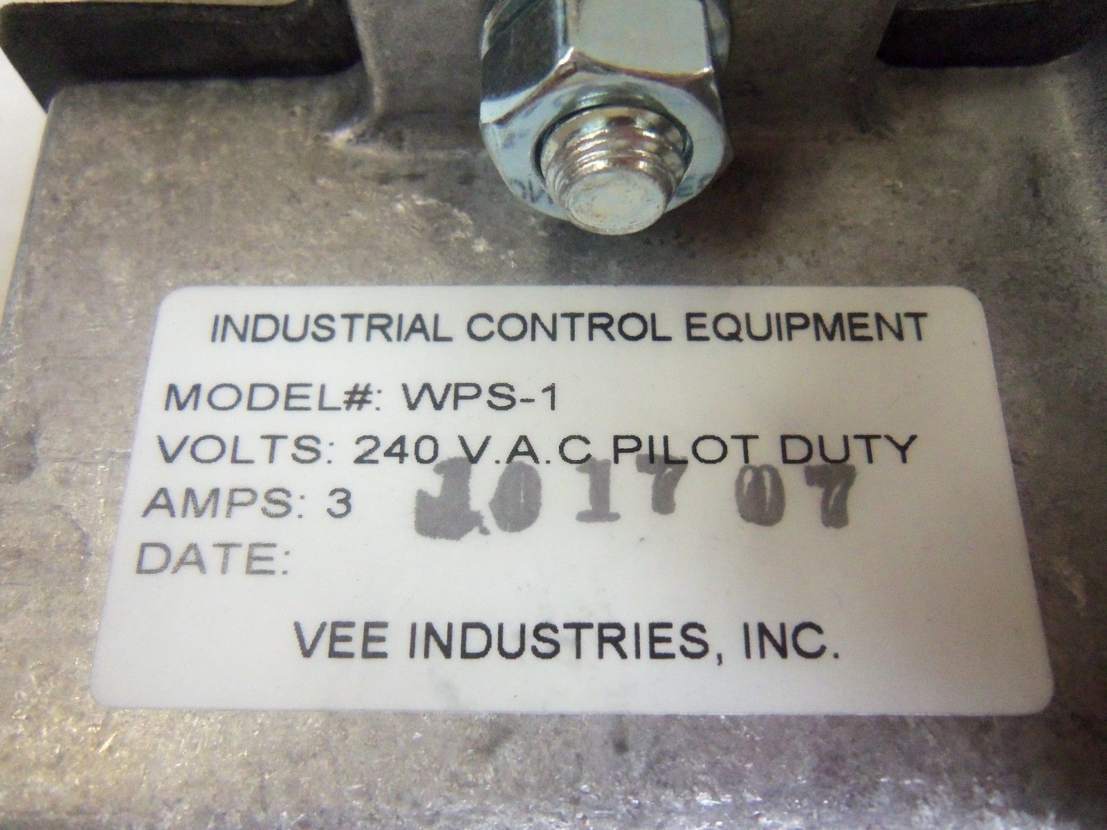 VEE INDUSTRIES WPS-1 *NEW NO BOX*