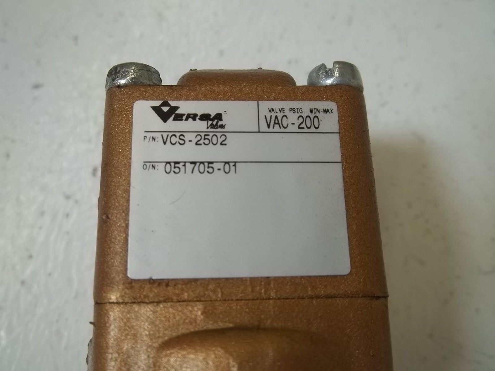 VERSA VALVE VCS-2502 VALVE *NEW*