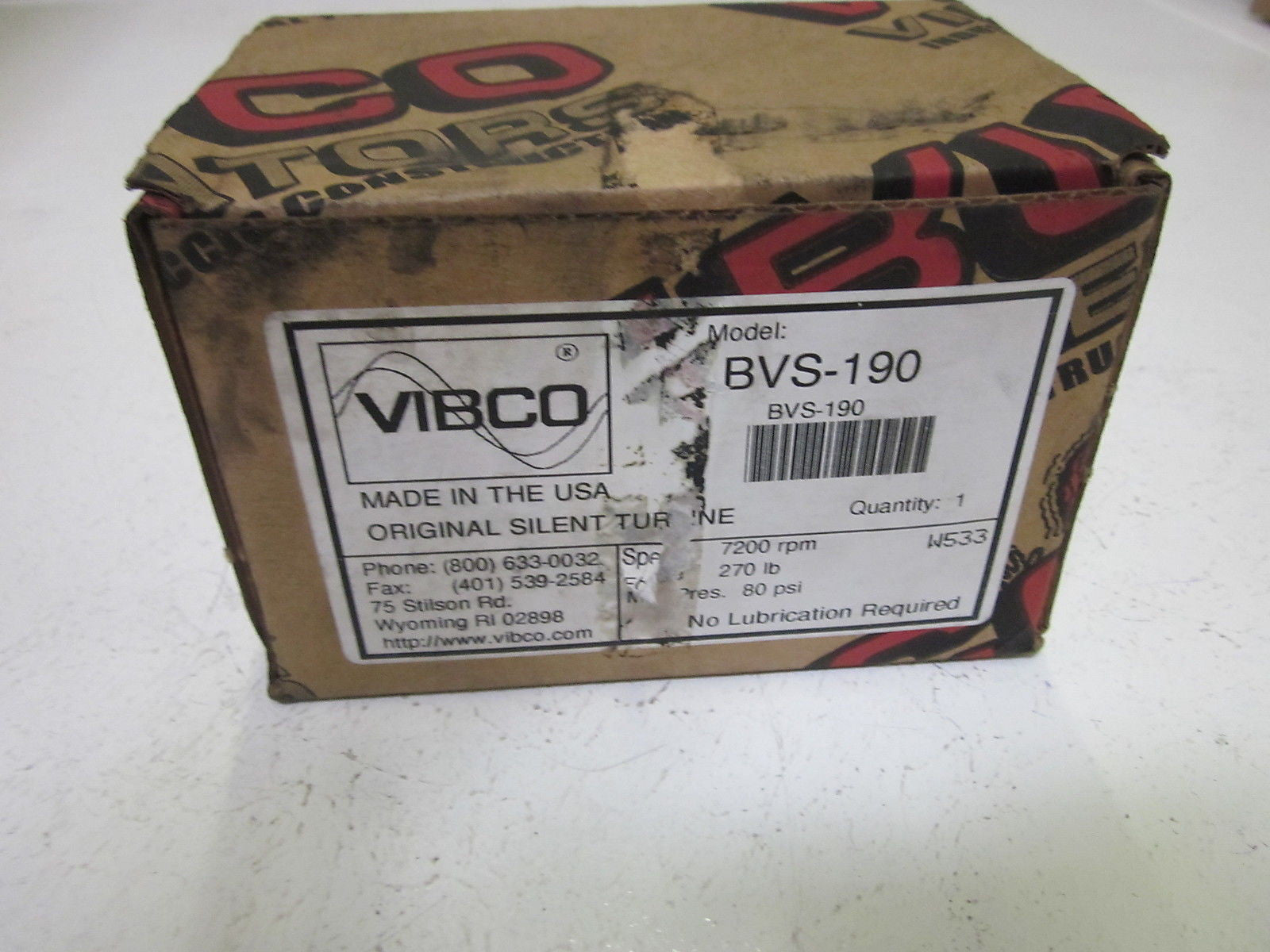 VIBCO BVS-190 PNEUMATIC VIBRATOR *NEW IN BOX*