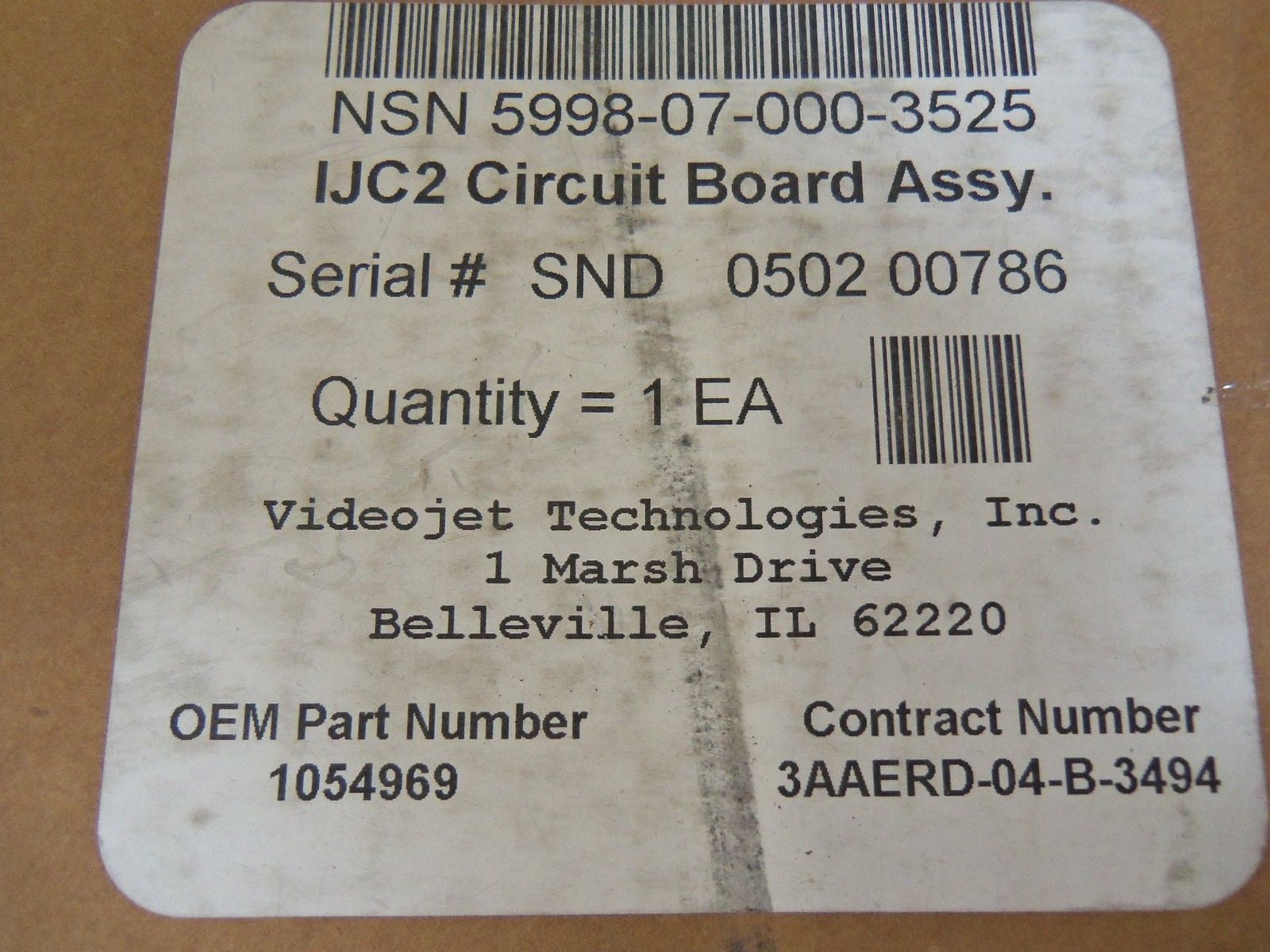 VIDEOJET CIRCUIT BOARD 1054969 *NEW IN BOX*