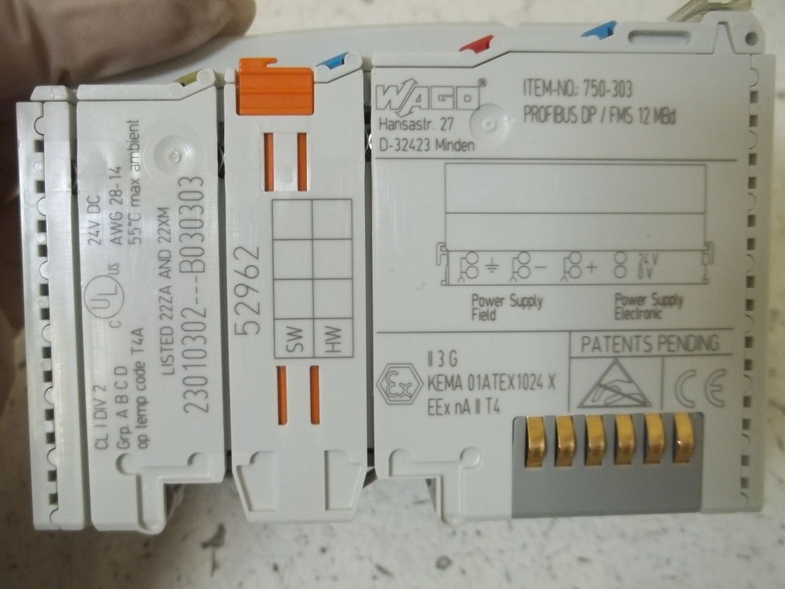 WAGO 750-303 COUPLER BUSCOUPLER STD PROFI 120MB *USED*