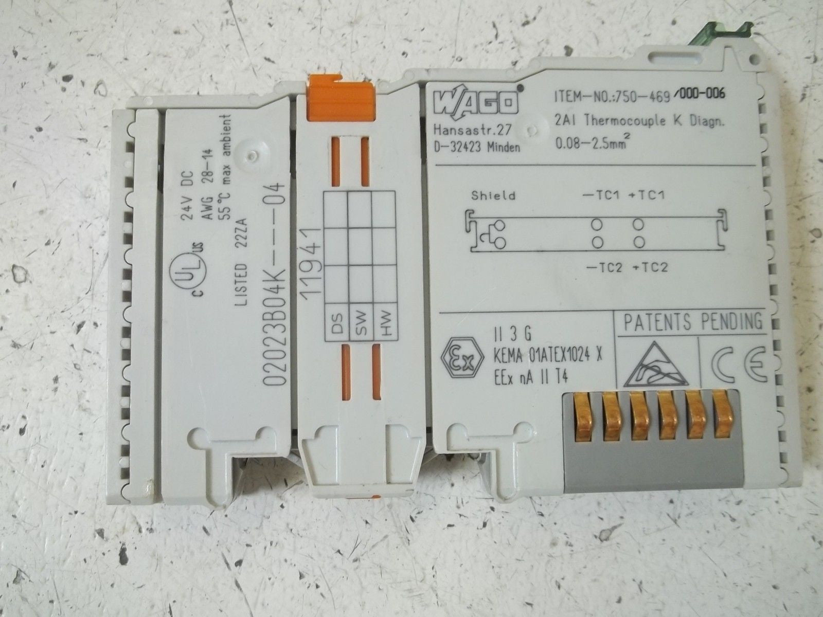 WAGO 750-469-000-006 THERMOCOUPLE INPUT MODULE *USED*