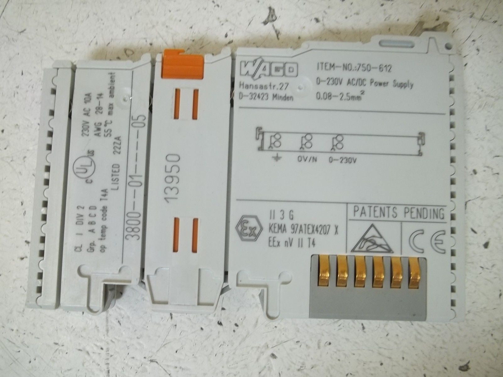 WAGO 750-612 POWER SUPPLY MODULE *USED*