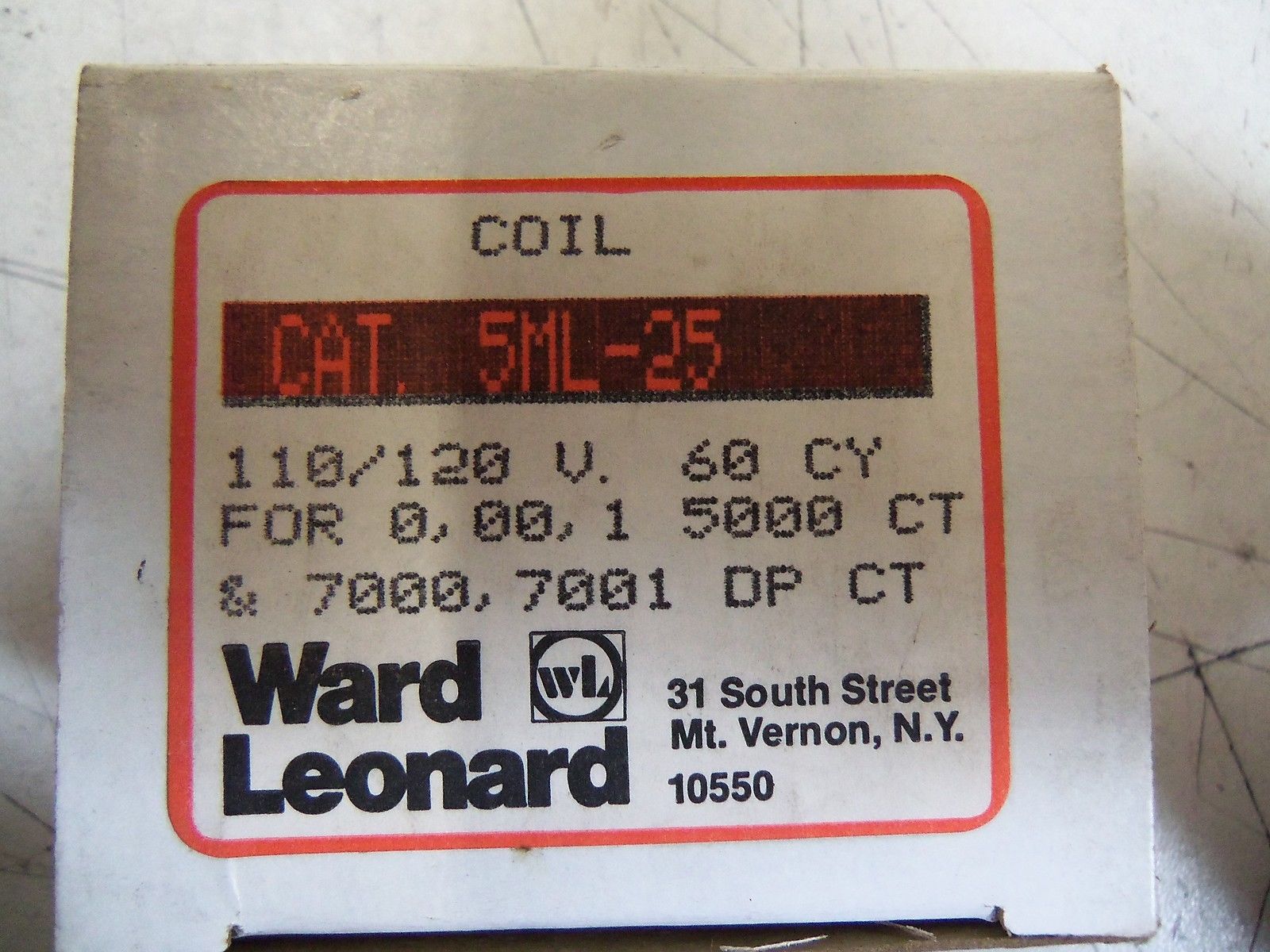 WARD LEONARD 110/120V 5ML-25 *NEW IN BOX*
