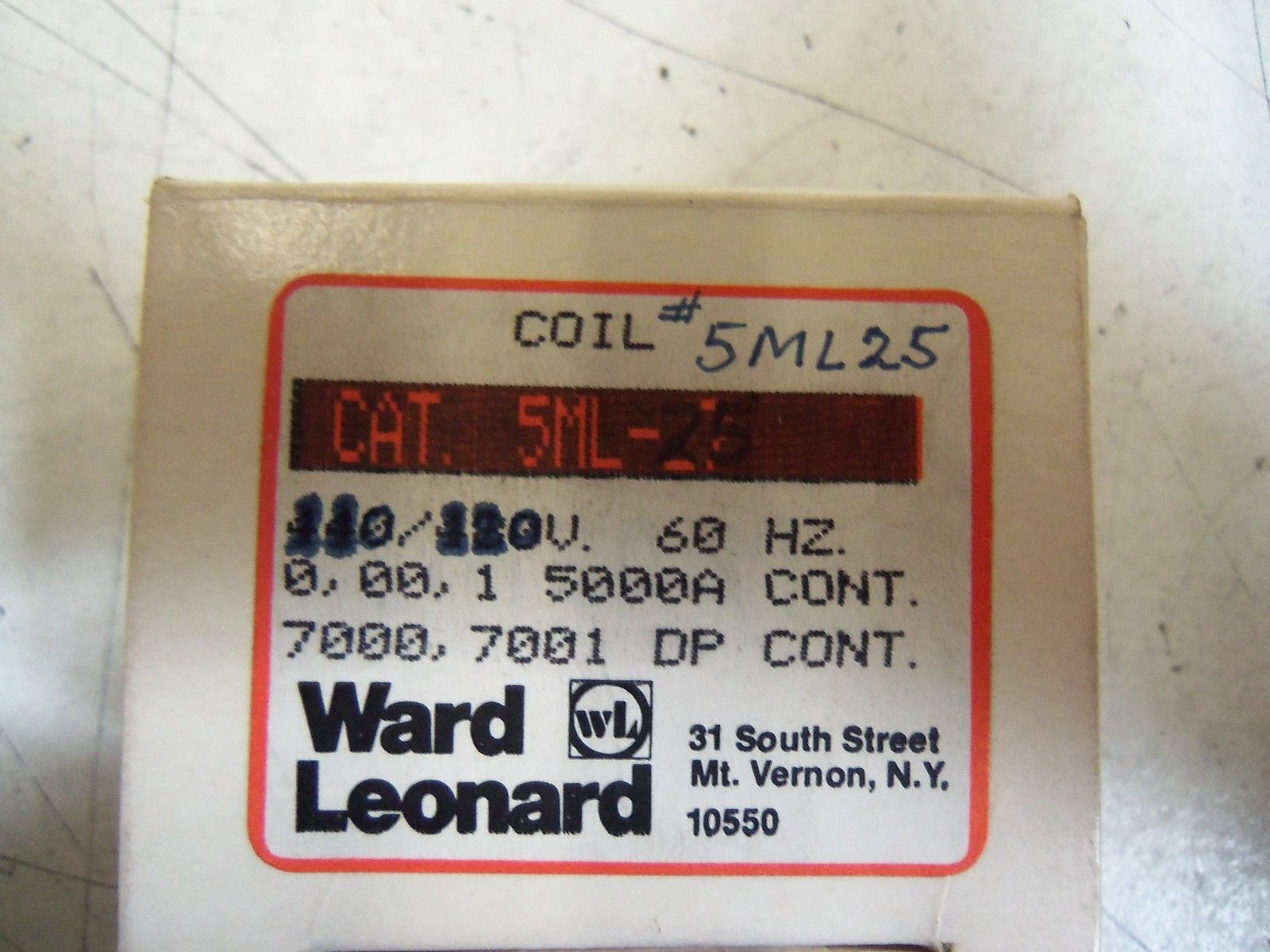 WARD LEONARD 5ML- 25 *USED*