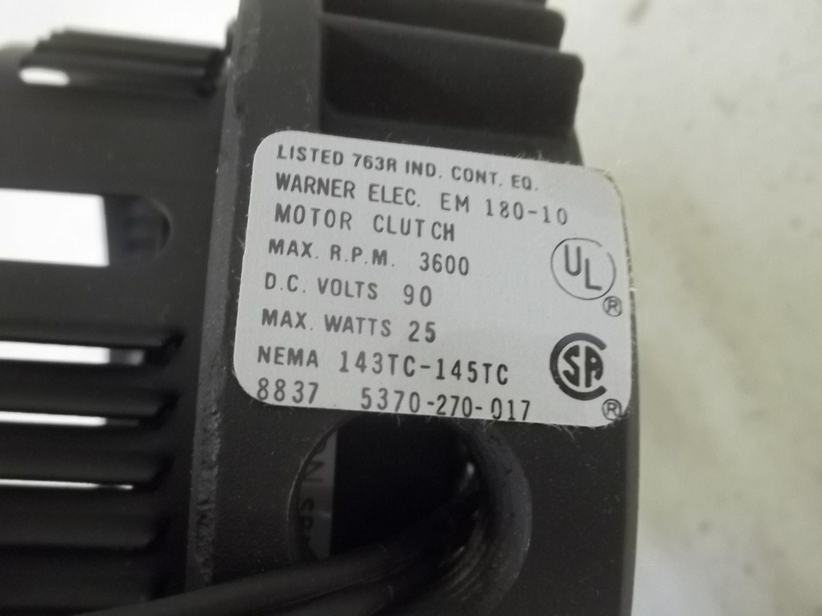 WARNER ELECTRIC 5370-270-017 EM-180-10 MOTOR CLUTCH MODULE *NEW IN BOX*
