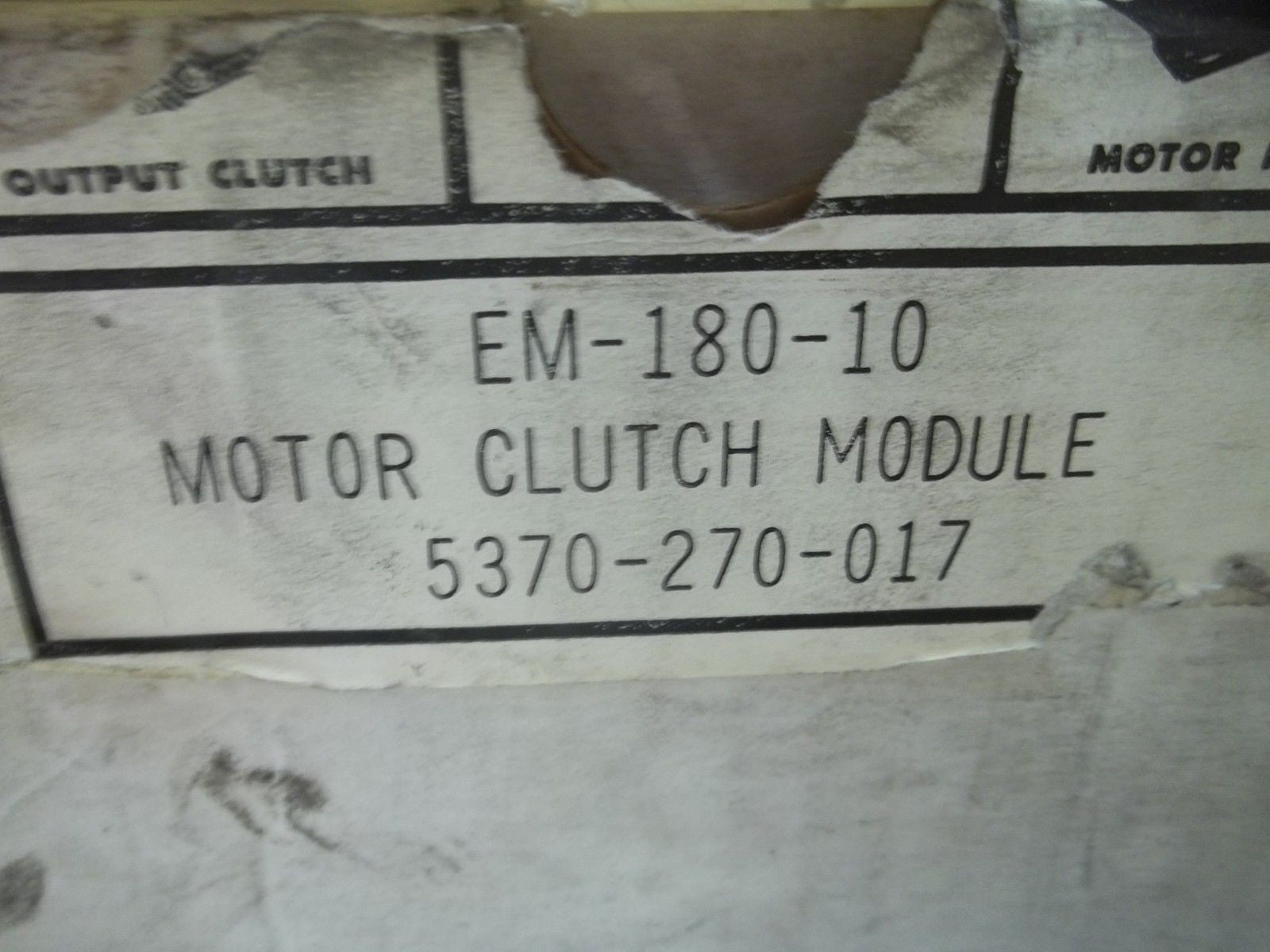 WARNER ELECTRIC 5370-270-017 EM-180-10 MOTOR CLUTCH MODULE *NEW IN BOX*
