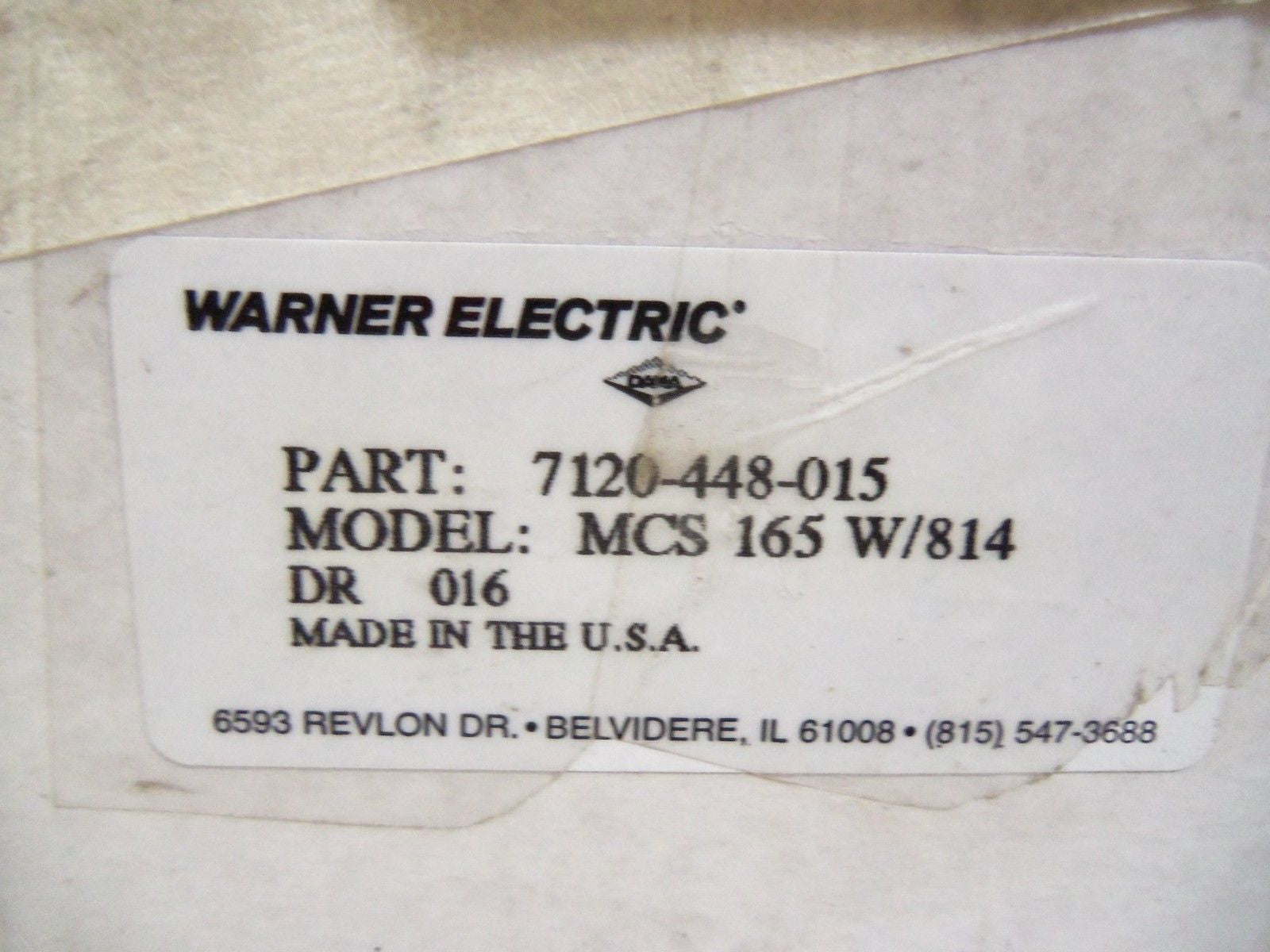WARNER ELECTRIC 7120-448-015  *NEW IN BOX*