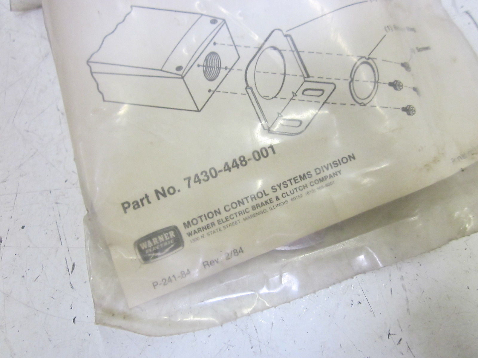 WARNER ELECTRIC 7430-448-001 MOUNTING BRACKET *NEW IN A FACTORY BAG*