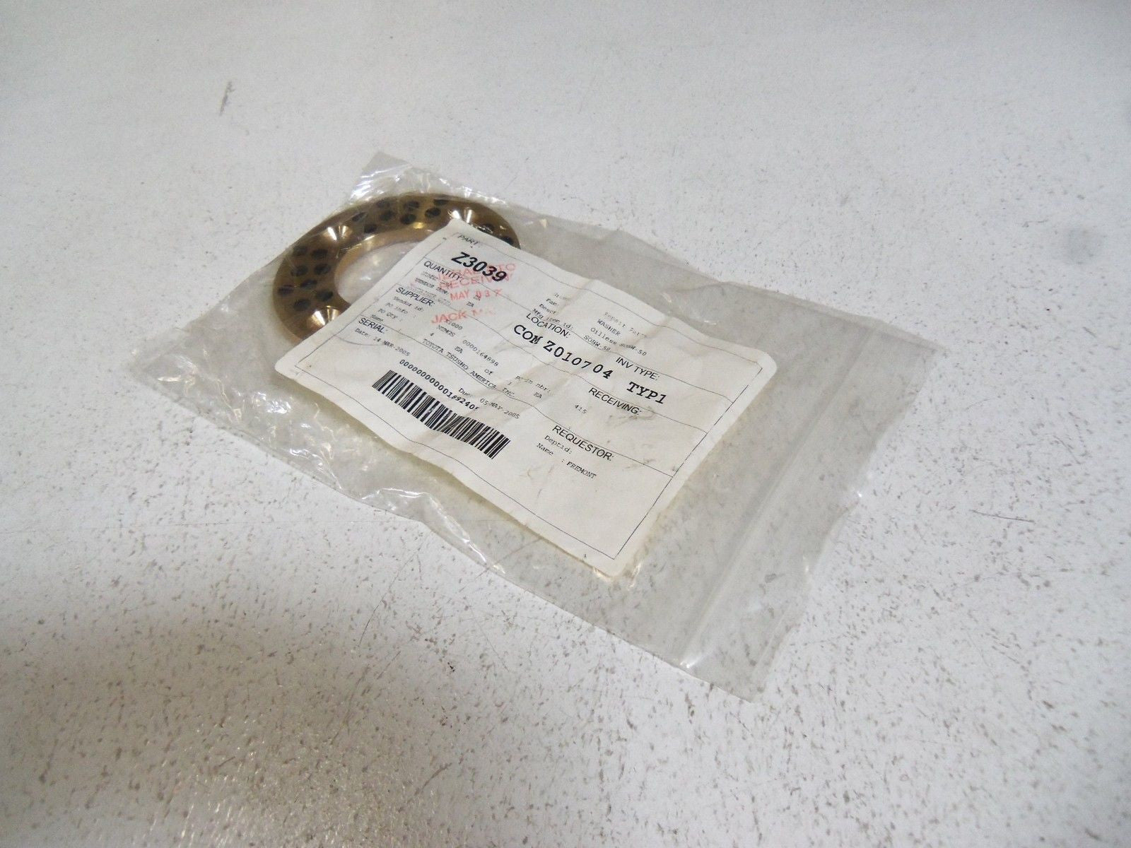WASHER OIL LESS REPAIR PARTS SOBW-50 *NEW NO BOX*