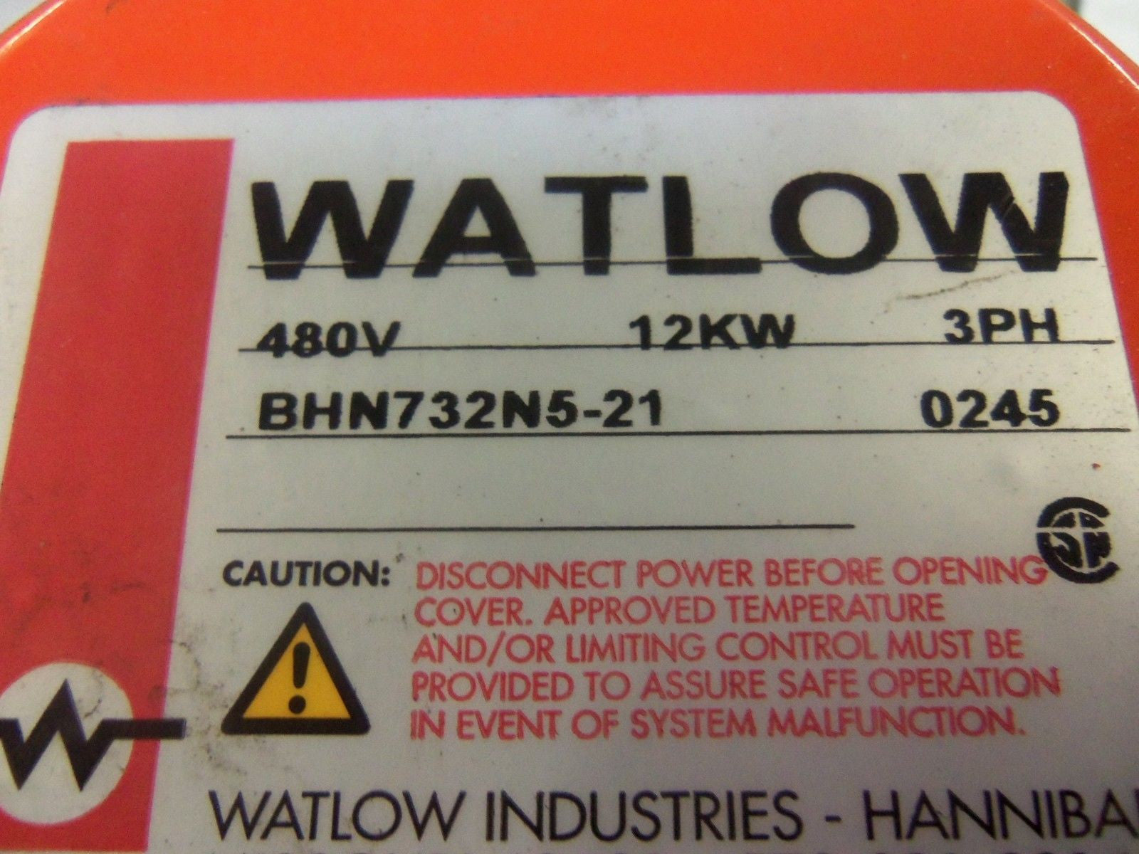 WATLOW BHN732N5-21 IMMERSION HEATER 480V 12kW 3PH *NEW NO BOX*