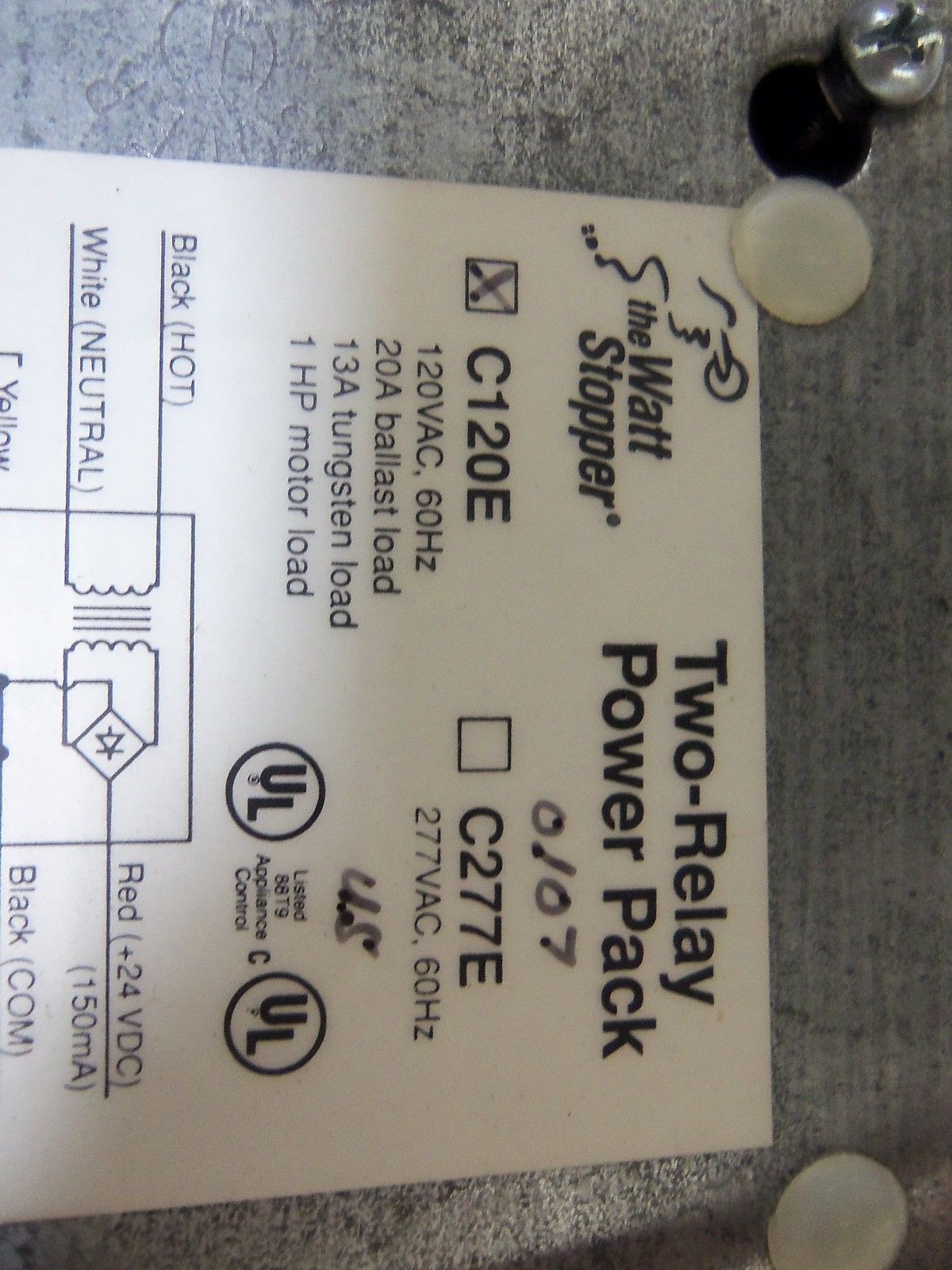 WATT STOPPER C120E TWO-RELAY POWER PACK *NEW IN BOX*