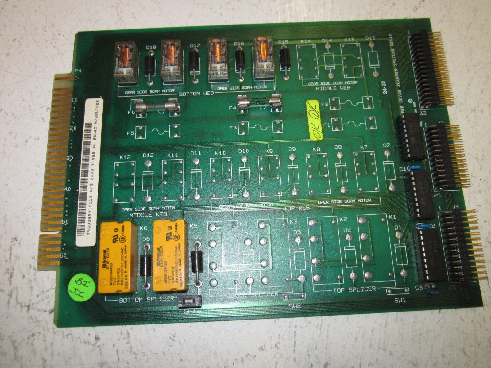 WEB GUIDE SCANNER-SPLICER RELAY 7920395310112 *USED*