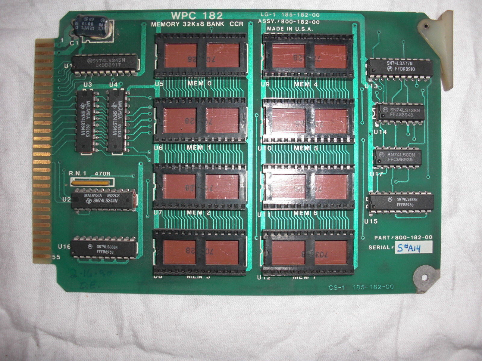 WEB PRINTING 185-182-00 *USED*