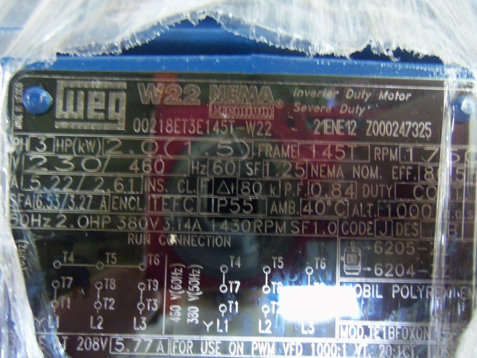 WEG 00218ET3E145TW MOTOR *NEW IN BOX*