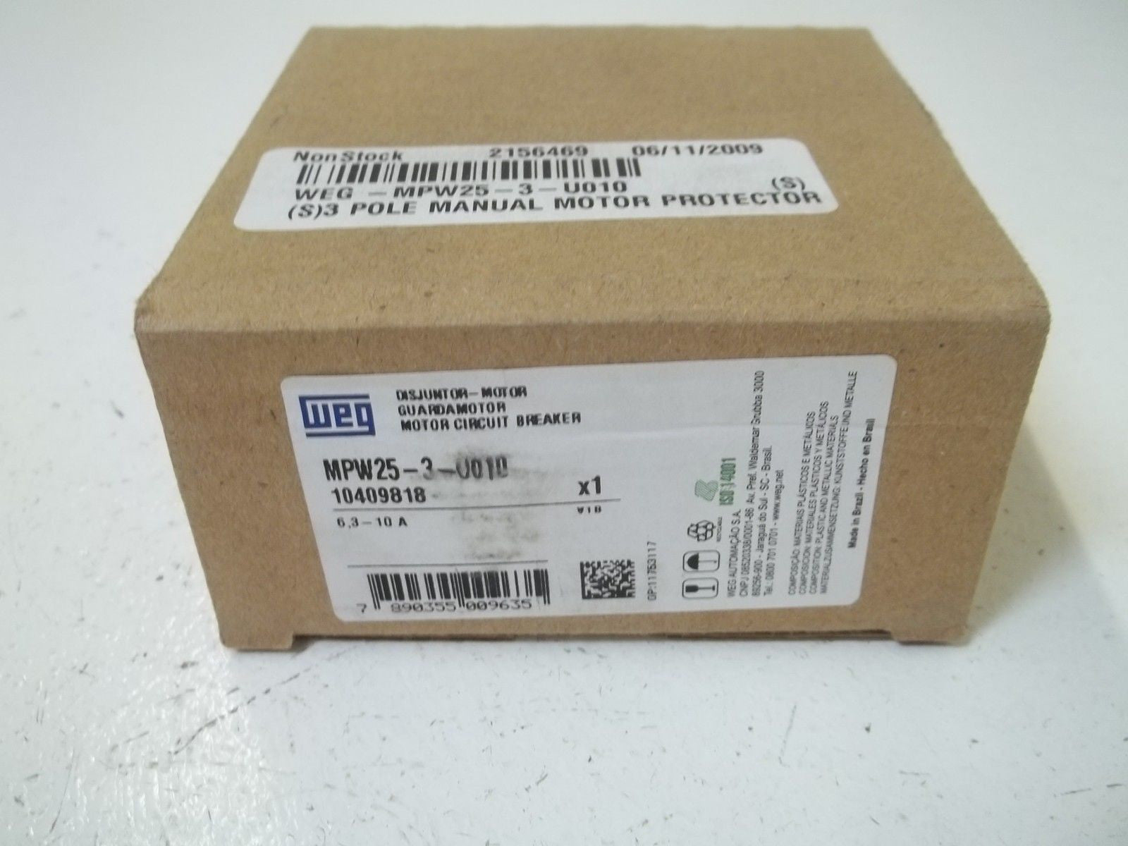 WEG MPW25-3-U010 MOTOR CIRCUIT BREAKER *NEW IN BOX*