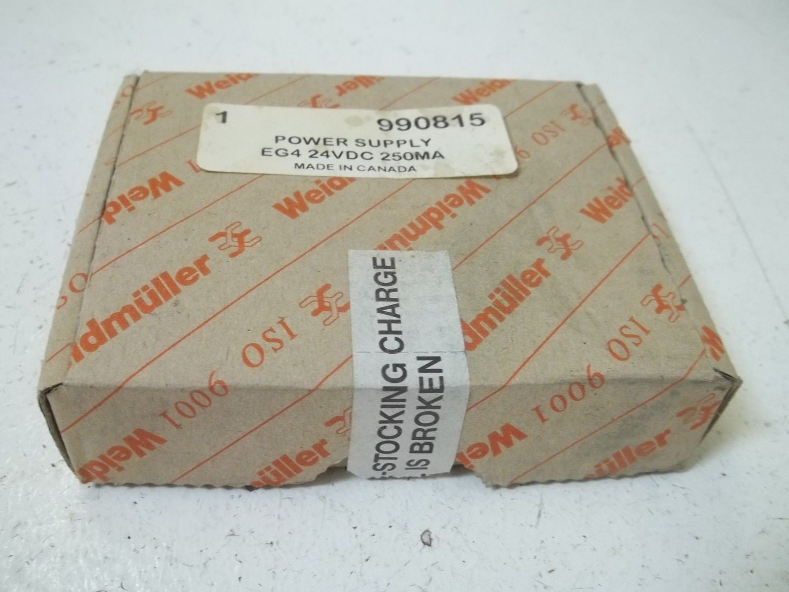 WEIDMULLER 990815 EG4-SNT-6W POWER SUPPLY EG4 24VDC 250MA *NEW IN BOX*