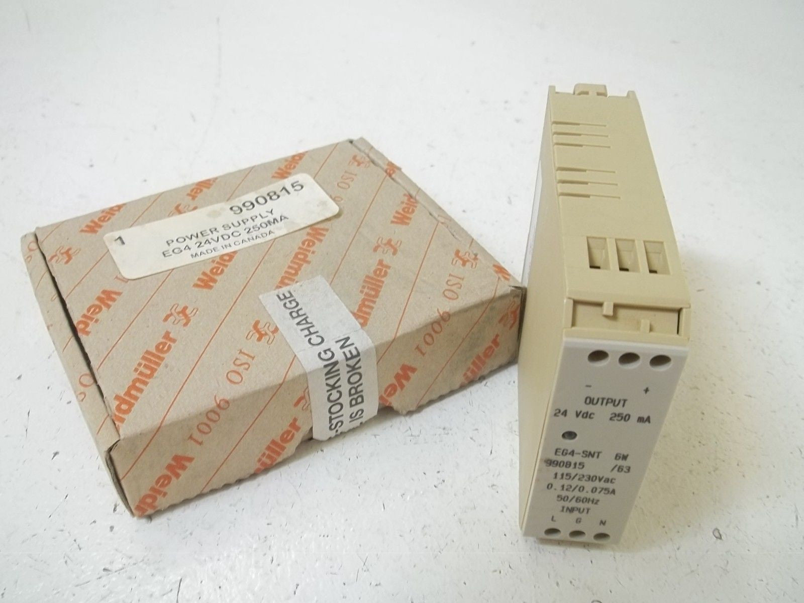 WEIDMULLER 990815 EG4-SNT-6W POWER SUPPLY EG4 24VDC 250MA *NEW IN BOX*