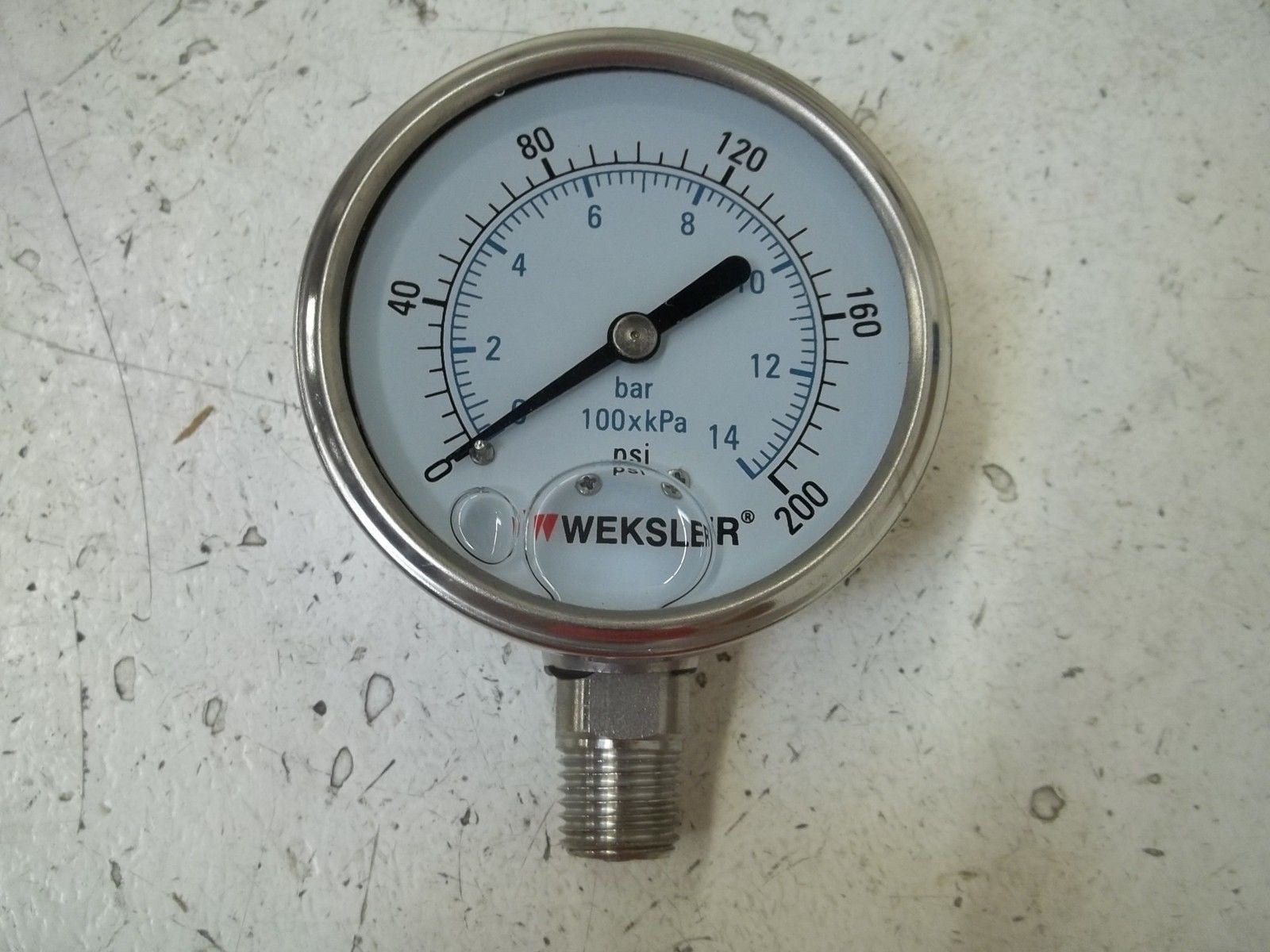 WEKSLER BY42YPH4LW GAUGE 0-200 *NEW IN BOX*