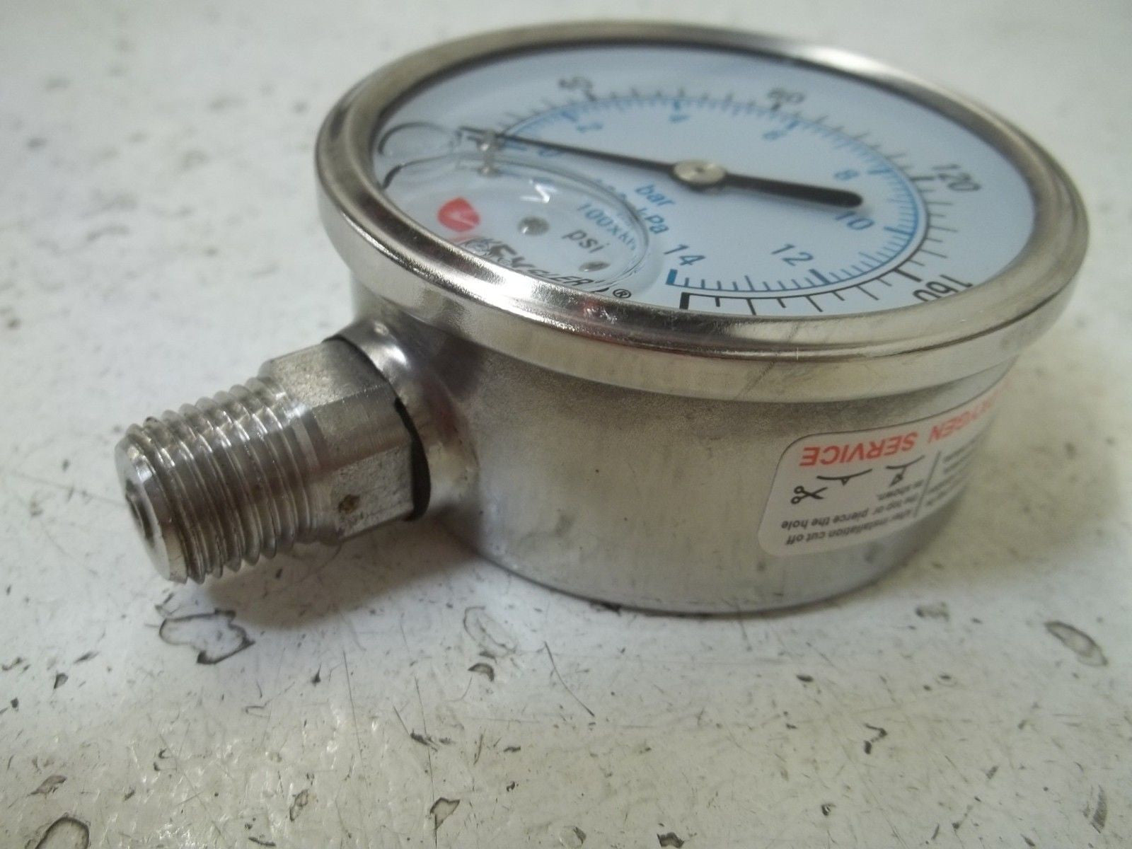 WEKSLER BY42YPH4LW GAUGE 0-200 *NEW IN BOX*