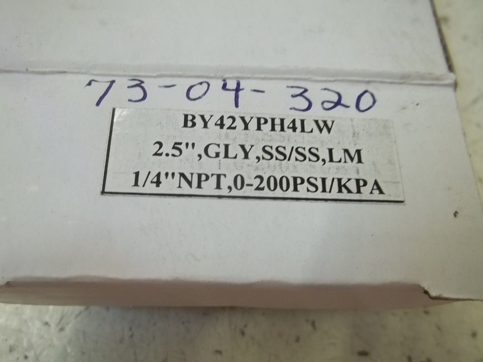 WEKSLER BY42YPH4LW GAUGE 0-200 *NEW IN BOX*