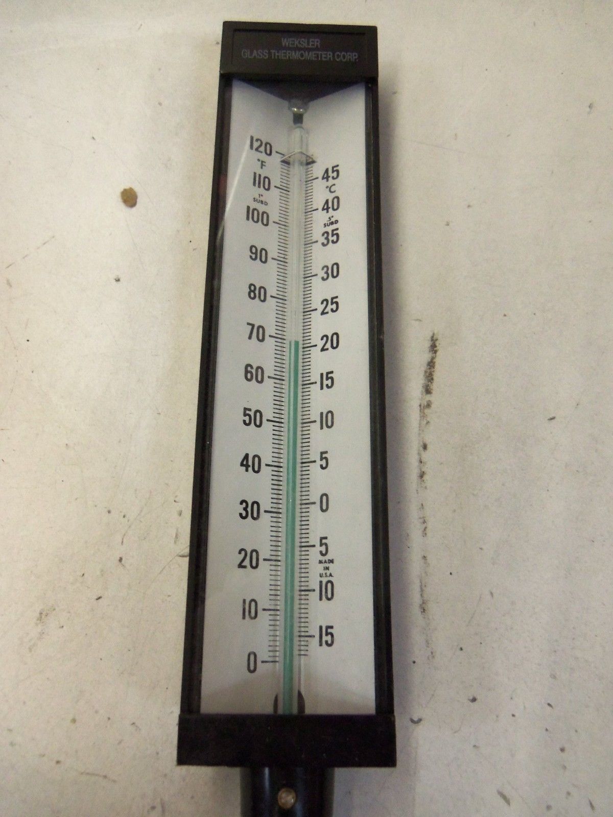 WEKSLER GLASS THERMOMETER 0-120-F *USED*