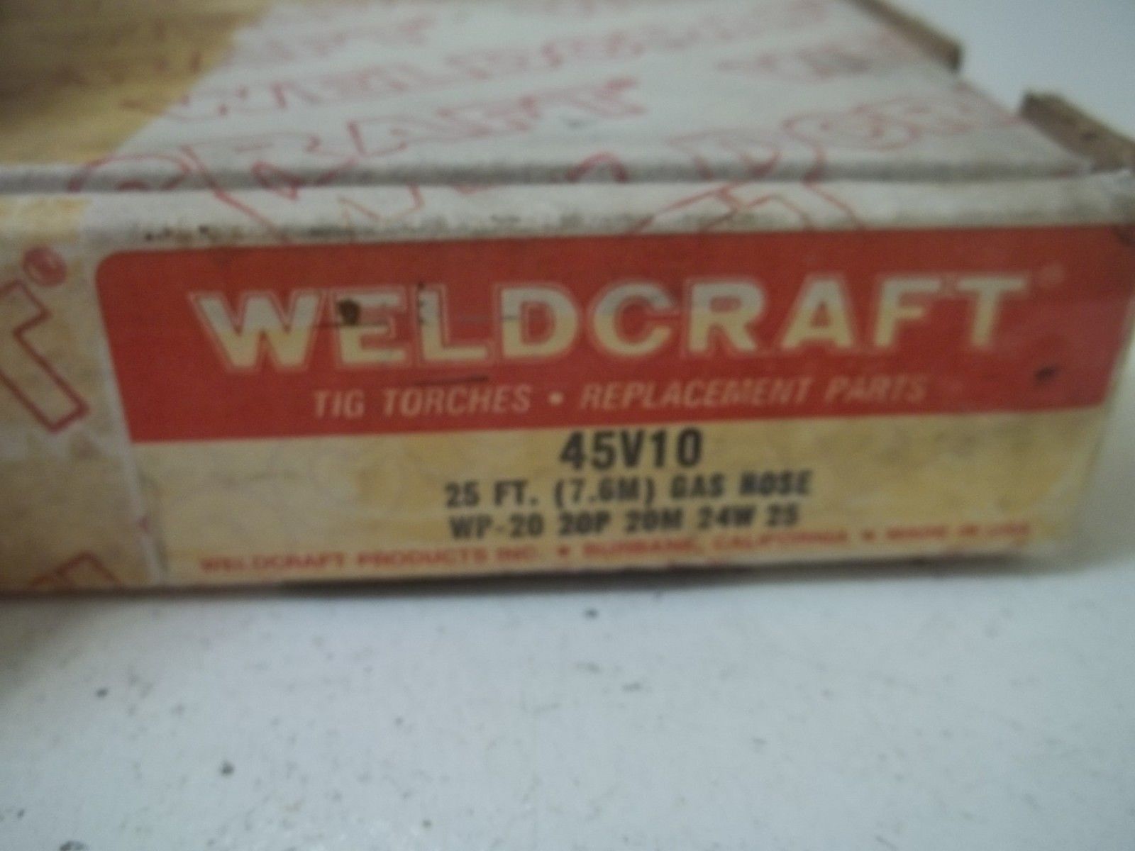 WELDCRAFT 45V10 GAS HOSE 25' *NEW IN BOX*