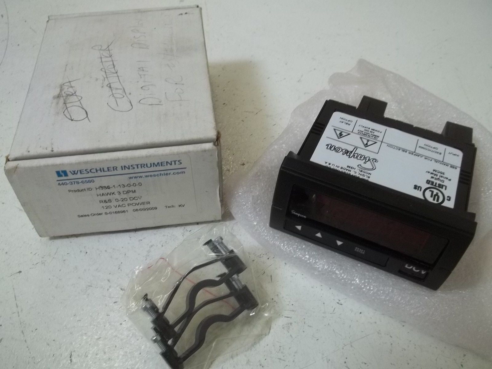 WESCHLER H335-1-13-0-0-0 PANEL METER *USED*