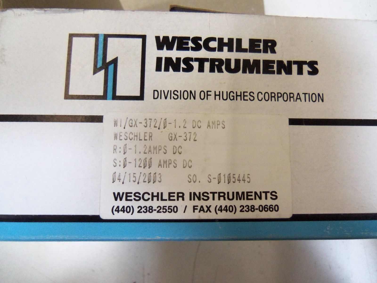 WESCHLER INSTRUMENTS GX-372 *NEW IN BOX*