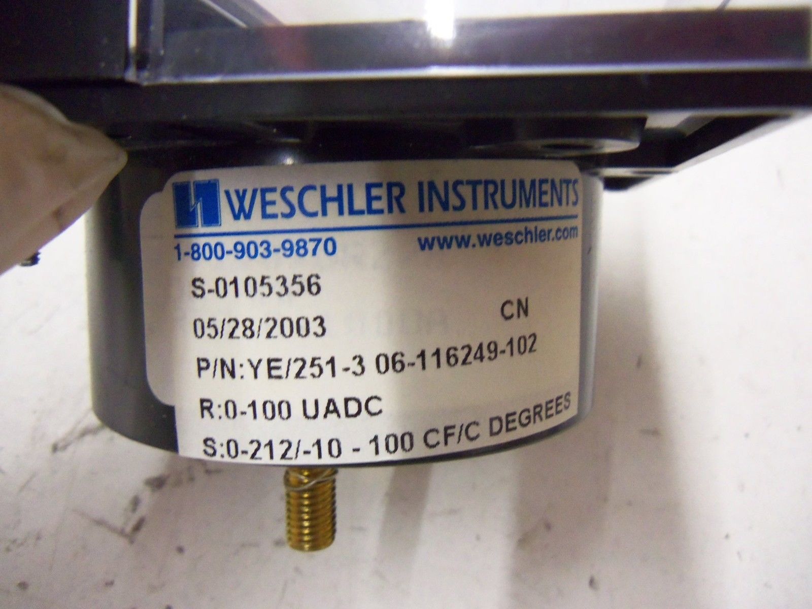 WESCHLER INSTRUMENTS YE/251-3 06-116249-102 *NEW IN BOX*