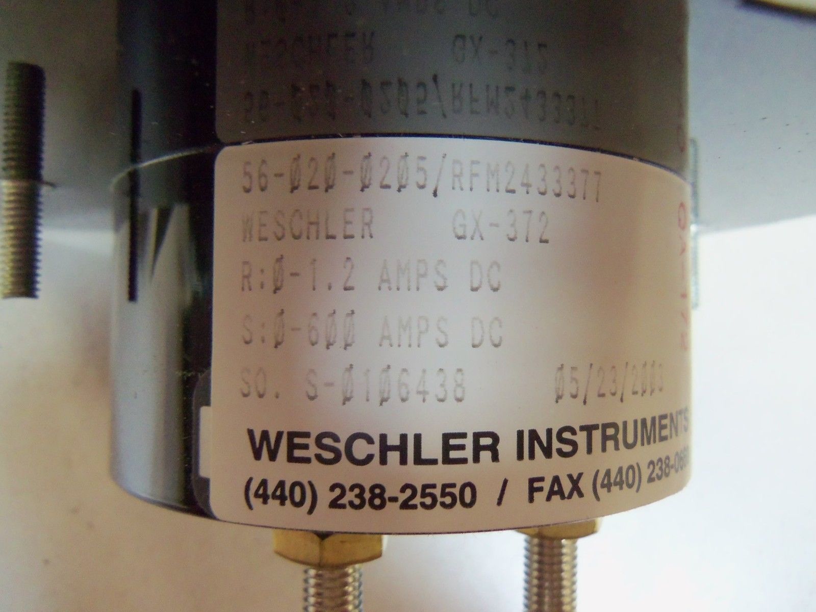 WESCHLER INSTRUMENTS 56-020-0205/RFM2433377 *NEW IN BOX*