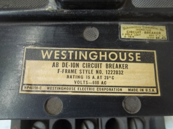 WESTINGHOUSE 1222032 CIRCUIT BREAKER *USED*