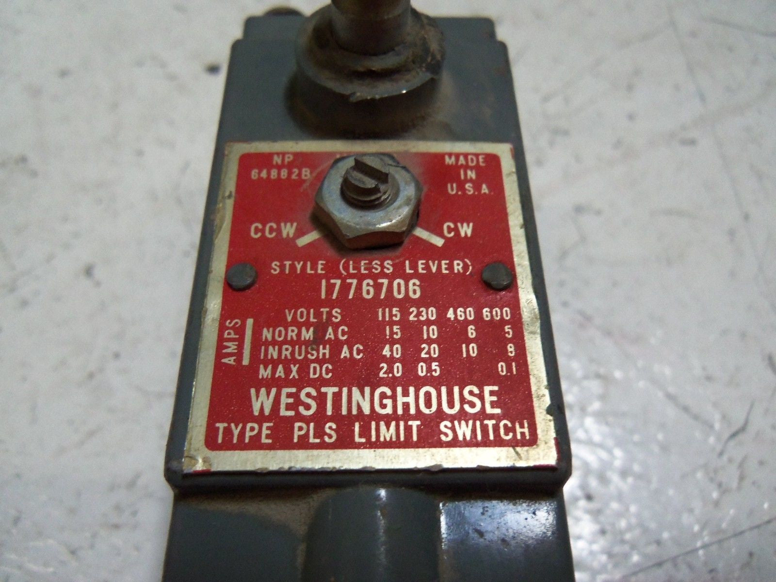 WESTINGHOUSE 1776706 LIMIT SWITCH *USED*