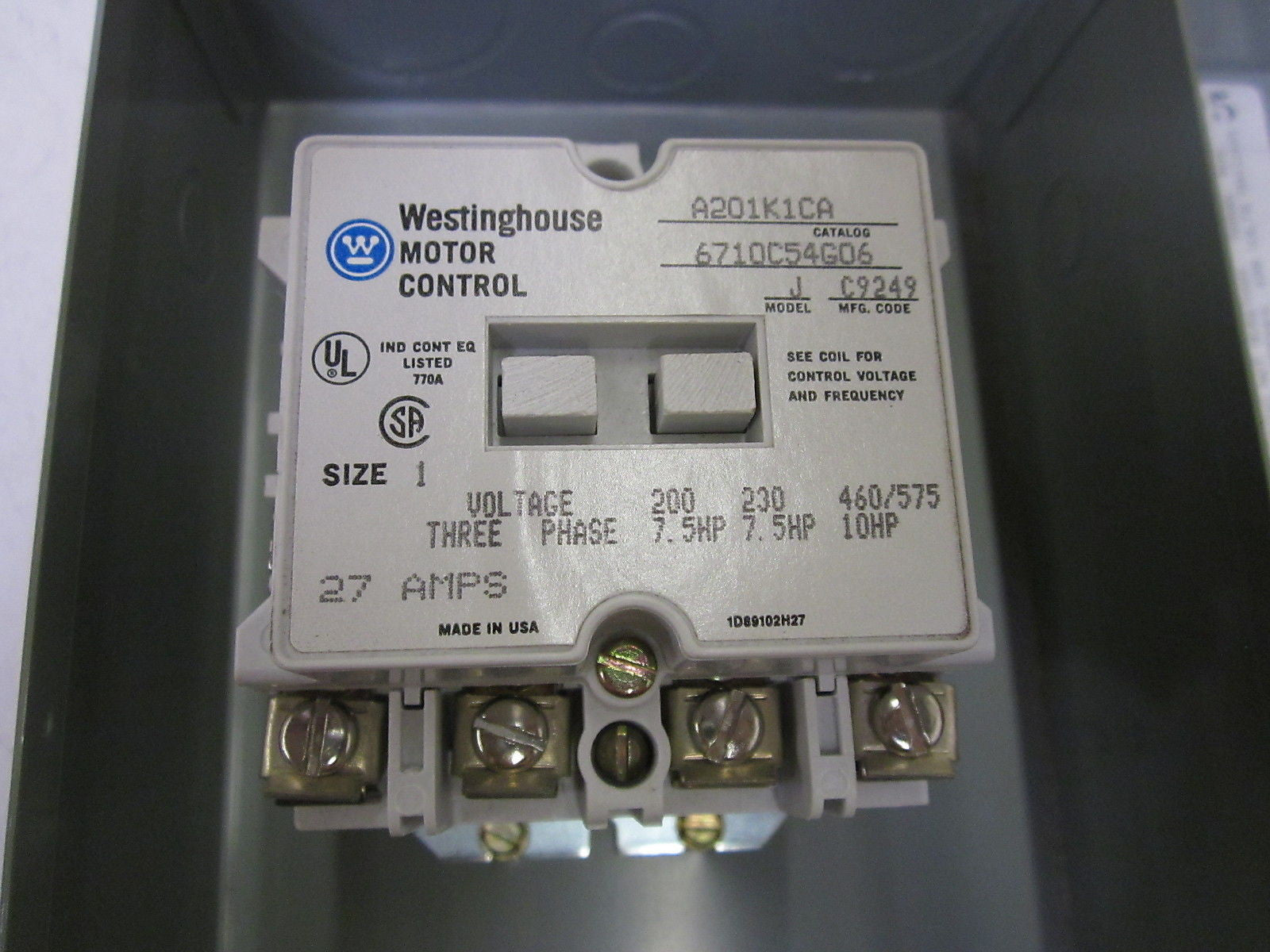 WESTINGHOUSE A201K1CA W/ ENCLOSURE *NEW NO BOX*