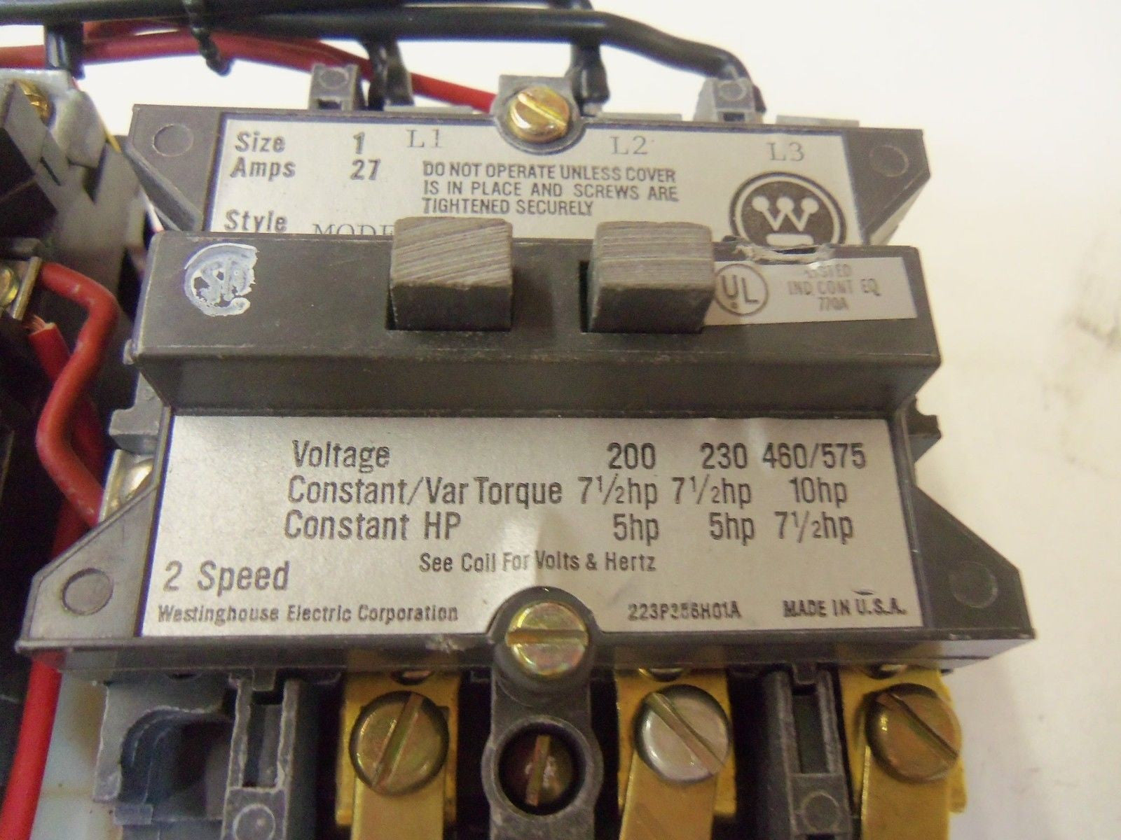 WESTINGHOUSE A900M1AAC SIZE 1 *USED*