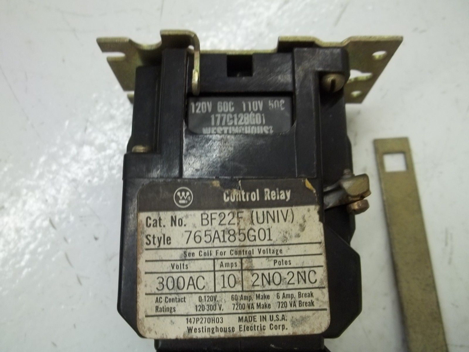 WESTINGHOUSE BF22F WITH BFLF 120V CONTROL RELAY *USED*