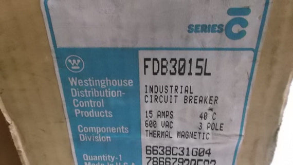 WESTINGHOUSE CIRCUIT BREAKER FDB3015L *NEW IN BOX*